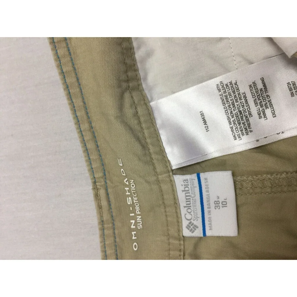 COLUMBIA OMNI SHADE SUN PROTECTION COTTON MENS SHORTS SIZE 38